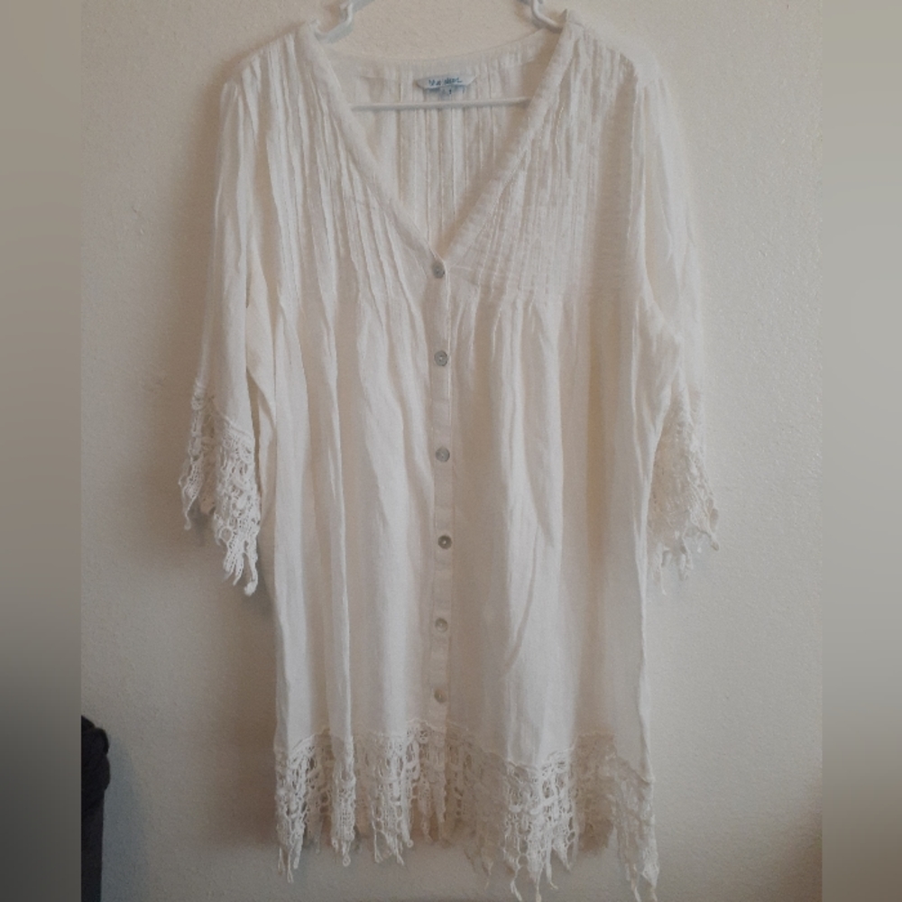 White Swimsuit Cover Up